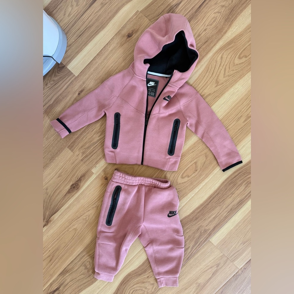 Nike Dusty Pink Tracksuit with Black Accents
